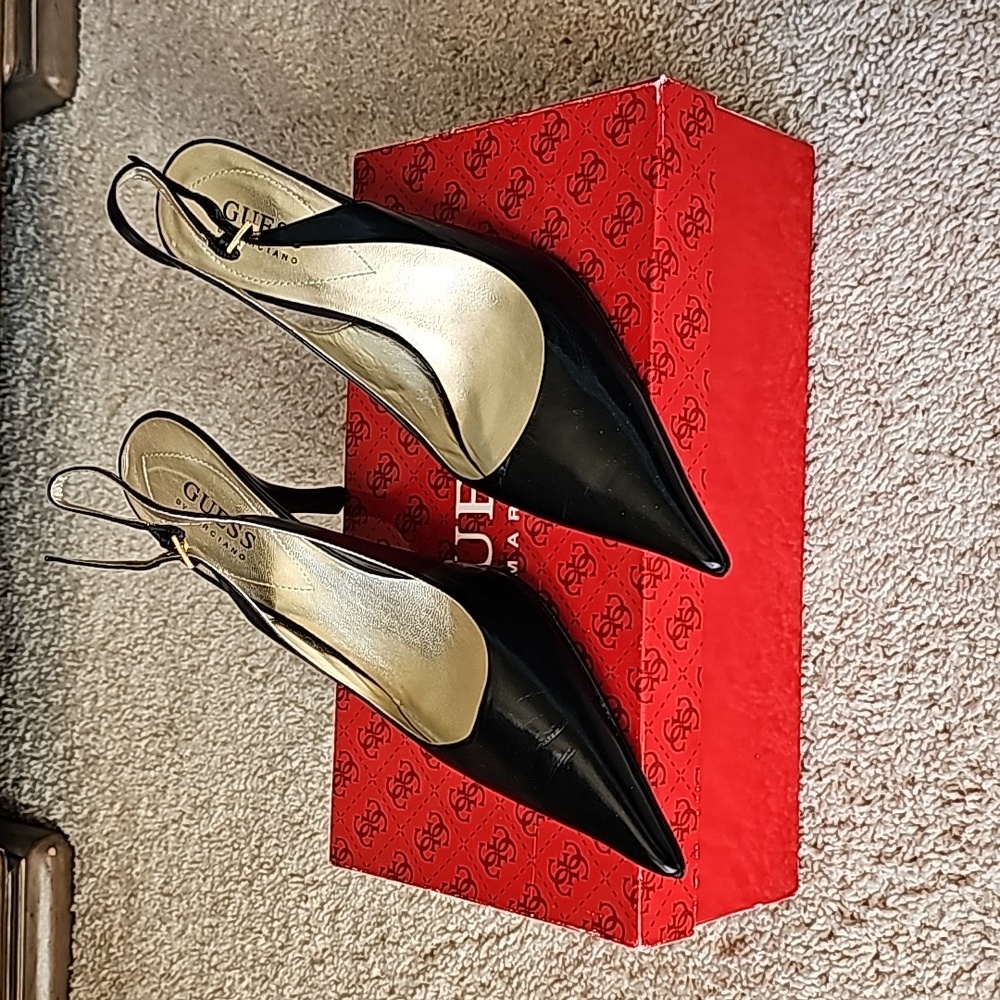 Black Guess Slingback Heels Size 7